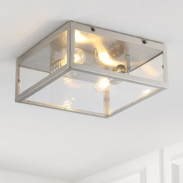 Grayson 12" Metal/Glass LED Flush Mount - JONATHAN Y